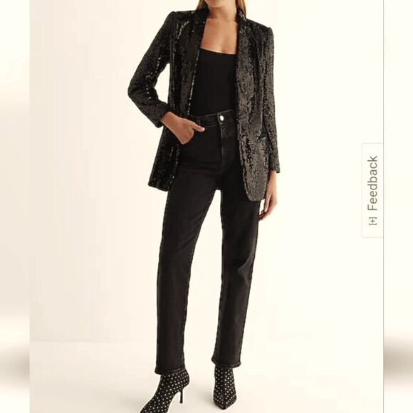 Express Brown Blazer with Relaxed Fit and Subtle Pattern - Picture 1 of 5